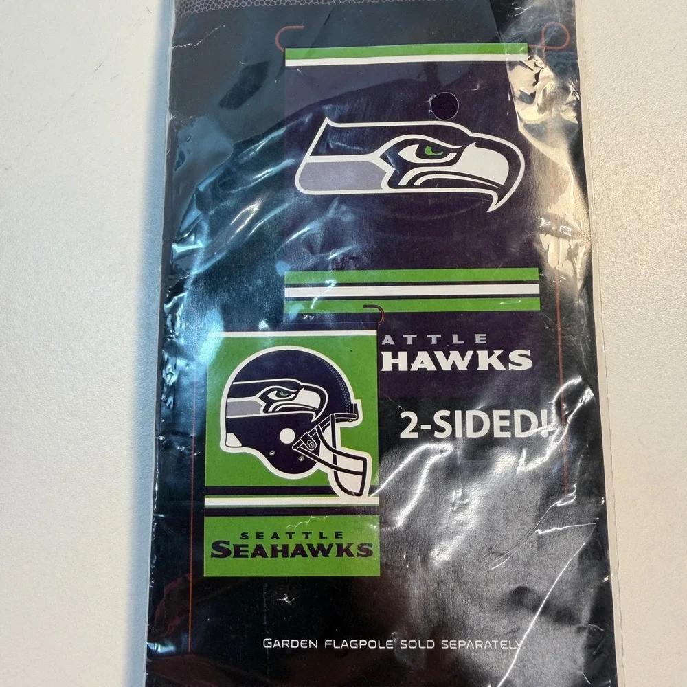 Seattle Seahawks NFL WinCraft Garden Flag 12.5x18 Navy Green 2-Sided New